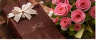 Chocolate gift with flowers